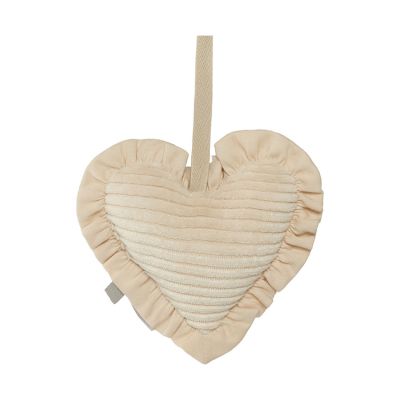 Witlof For Kids Velvet Rib Knuffeldoekje Hart - Soft Sand 