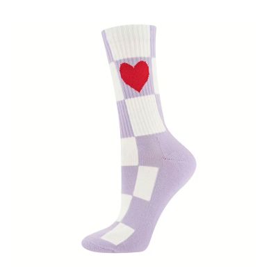 Ewers Tennissokken - Heart/Check - Lilac