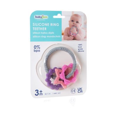 Babyjem Bijtring Silicone Speeltjes Roze