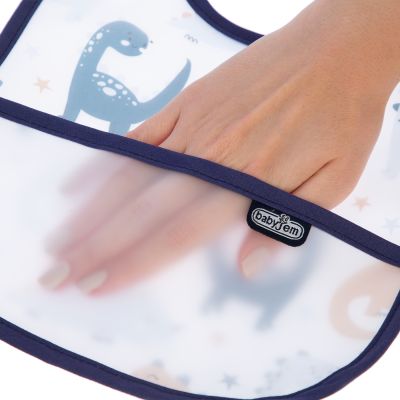 Babyjem Vlekbestendig Schort - Donkerblauwe Dinosaurus