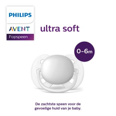 Philips Avent Ultra Soft Fopspeen -  Symmetrisch - 2 Stuks - 0-6 Mnd - Groen/Oranje
