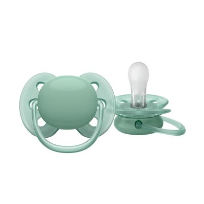 Philips Avent Ultra Soft Fopspeen -  Symmetrisch - 2 Stuks - 0-6 Mnd - Groen/Oranje