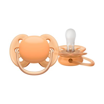 Philips Avent Ultra Soft Fopspeen -  Symmetrisch - 2 Stuks - 0-6 Mnd - Groen/Oranje