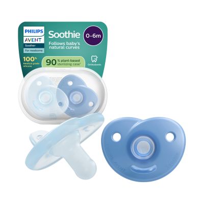 Philips Avent Soothie Hart - 0-6 Mnd - 2 Stuks - Plant-based - Blauw