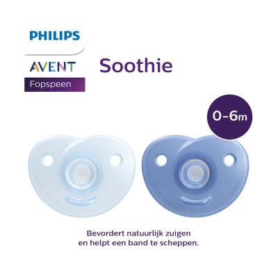 Philips Avent Soothie Hart - 0-6 Mnd - 2 Stuks - Plant-based - Blauw
