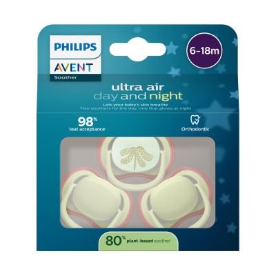 Philips Avent Ultra Air Fopspeen - 6-18 Mnd - 3 Stuks - Plant-based