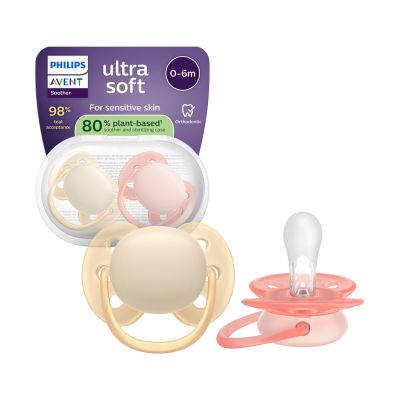 Philips Avent Ultra Soft Fopspeen - 0-6 Mnd - 2 Stuks - Plant-based  