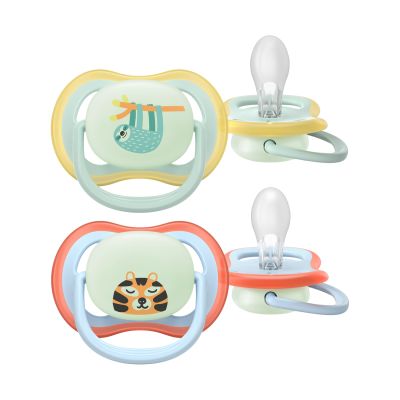 Philips Avent Ultra Air Fopspeen - 0-6 Mnd - 2 Stuks - Plant-based - Glow In The Dark