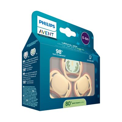 Philips Avent Ultra Air Fopspeen - 0-6 Mnd - 3 Stuks - Plant-based Philips Avent Ultra Air Fopspeen - 0-6 Mnd - 3 Stuks - Plant-based