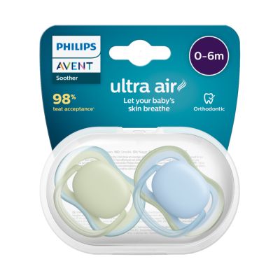 Philips Avent Fopspeen Ultra Air Groen Blauw 0-6 Mnd