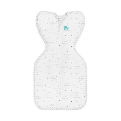 Love to Dream Inbakerslaapzak - Swaddle Up™ - 0-3 Maanden - Wit met Tekst