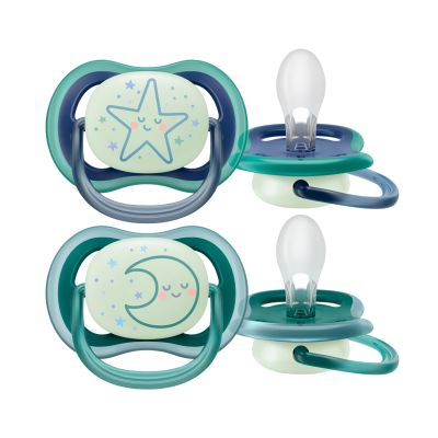 Philips Avent Fopspeen Ultra Air Nighttime Star / Moon 6-18mnd (2 stuks) SCF376/13
