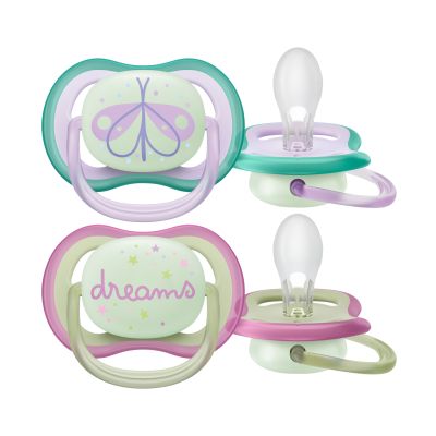 Philips Avent Fopspeen Ultra Air Nighttime Firefly / Dreams 0-6mnd (2 stuks) SCF376/19
