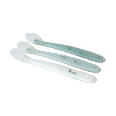 Bo Jungle Siliconen Lepeltjes – 3 Stuks - White/Sage Green/Jade
