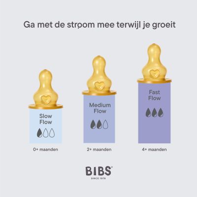 BIBS Flesspeen Rond - Medium Flow - 2 Pack - Latex 