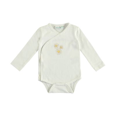 Babylook Daisies Overslag Romper - Snow White