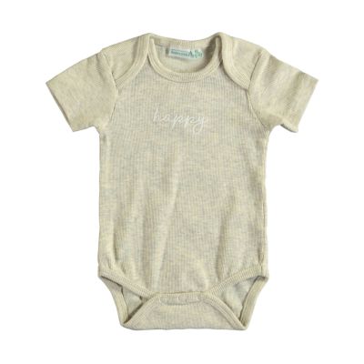 Babylook Happy Rib Korte Mouw Romper - Mt. 62 - Sandshell 