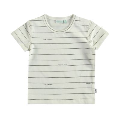 Babylook Stripe Korte Mouw T-Shirt - Snow White