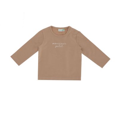 Babylook T-Shirt Monsieur Petit - Maat 68 - Warm Taupe