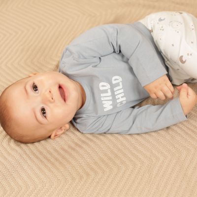 Babylook T-Shirt Lange Mouw Wild - Maat 56 - Ashley Blue Babylook T-Shirt Lange Mouw Wild - Maat 56 - Ashley Blue