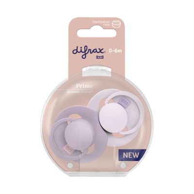 Difrax Dynamic Lovi Prime Fopspeen - 0-6mnd - 2st. - Lilac / Violet 