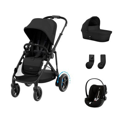 Cybex e-Gazelle S 3-in-1 Kinderwagen Set S - Black/Moon Black Cybex e-Gazelle S 3-in-1 Kinderwagen Set S - Black/Moon Black