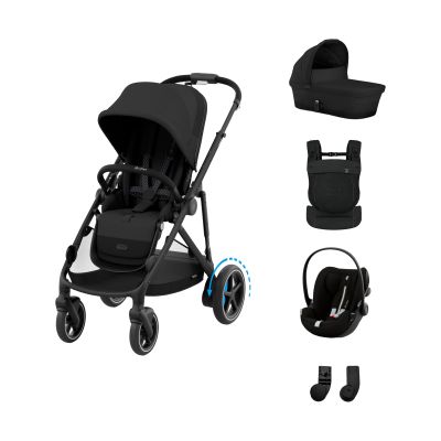 Cybex e-Gazelle S 3-in-1 Kinderwagen Set S Incl. Amya - Black/Moon Black