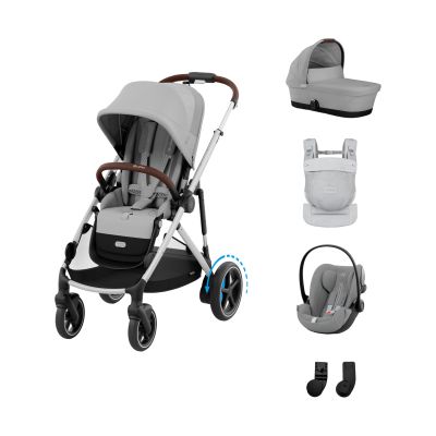 Cybex e-Gazelle S 3-in-1 Kinderwagen Set S Incl. Amya - Silver/Stone Grey Cybex e-Gazelle S 3-in-1 Kinderwagen Set S Incl. Amya - Silver/Stone Grey