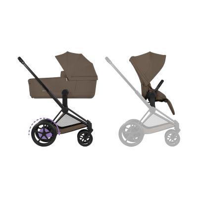 Cybex e-Priam 5 Comfort Kinderwagen 2-in-1 - Matt Black/Coconut Brown Cybex e-Priam 5 Comfort Kinderwagen 2-in-1 - Matt Black/Coconut Brown