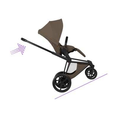 Cybex e-Priam 5 Style Kinderwagen 2-in-1 - Matt Black/Coconut Brown