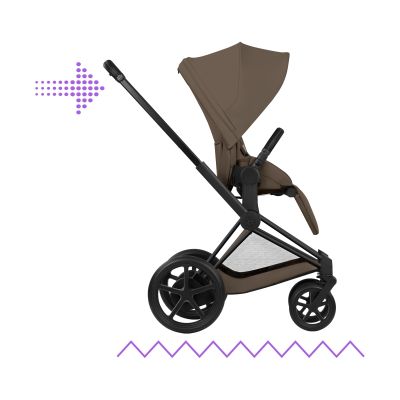 Cybex e-Priam 5 Comfort Kinderwagen 2-in-1 - Matt Black/Coconut Brown Cybex e-Priam 5 Comfort Kinderwagen 2-in-1 - Matt Black/Coconut Brown