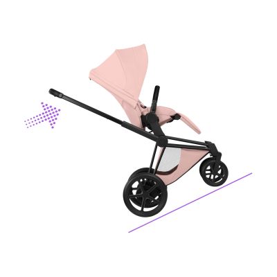 Cybex e-Priam 5 Style Kinderwagen 2-in-1 - Matt Black/Peach Pink