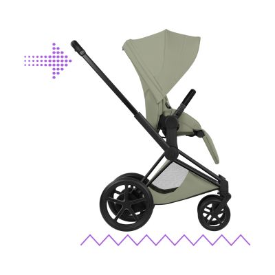 Cybex e-Priam 5 Style Kinderwagen 2-in-1 - Matt Black/Sage Green