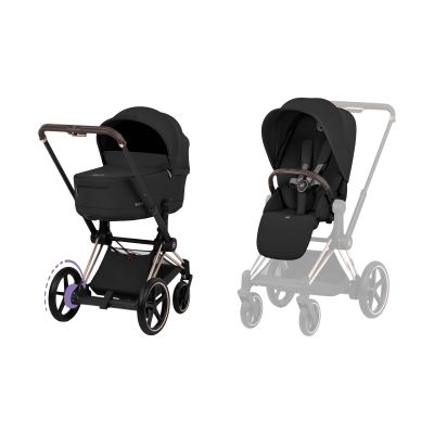 Cybex e-Priam 5 Comfort Kinderwagen 2-in-1 - Rosegold/Sepia Black Cybex e-Priam 5 Comfort Kinderwagen 2-in-1 - Rosegold/Sepia Black