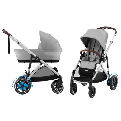 Cybex e-Gazelle S 3-in-1 Kinderwagen Set S Incl. Amya - Silver/Stone Grey Cybex e-Gazelle S 3-in-1 Kinderwagen Set S Incl. Amya - Silver/Stone Grey