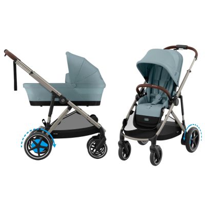 Cybex e-Gazelle S 3-in-1 Kinderwagen Set S Incl. Amya - Taupe/Stormy Blue Cybex e-Gazelle S 3-in-1 Kinderwagen Set S Incl. Amya - Taupe/Stormy Blue