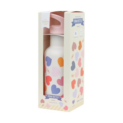 A Little Lovely Company RVS Drinkfles - Hearts A Little Lovely Company RVS Drinkfles - Hearts
