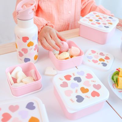 A Little Lovely Company RVS Drinkfles - Hearts A Little Lovely Company RVS Drinkfles - Hearts