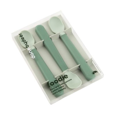 Done By Deer Spoon Baby Easy-Grip Foodie Green 3-Pack