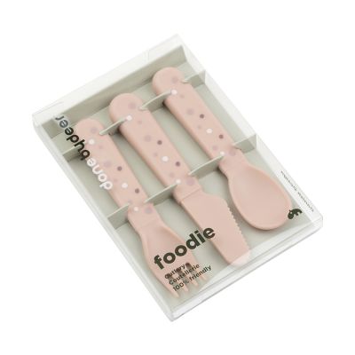 Done By Deer Foodie Cutlery Set Happy Dots Powder