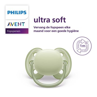 Philips Avent Fopspeen Ultra Soft Beige / Light Green 0-6mnd (2 stuks) SCF091/05
