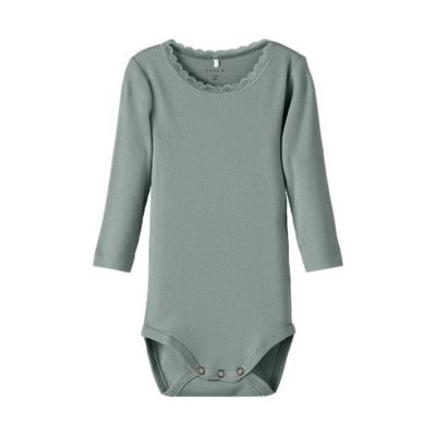 Name It Lace Romper - Kab NOOS - Slate Gray