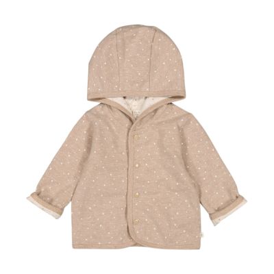 Feetje Jas Met Capuchon Omkeerbaar Print The Magic Is In You Taupe Melange 50