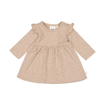 Feetje Jurk Print The Magic Is In You Taupe Melange 68