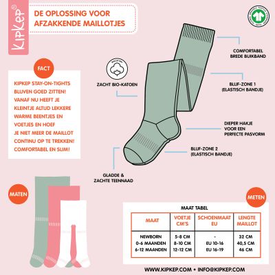 KipKep Blijf-Sokjes - Newborn/Premature - 1-Pack - Calming Green