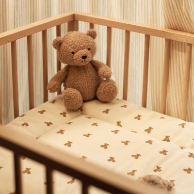 Jollein Little Waffle Boxkleed - 75 x 95 cm - Mini Teddy Bear Jollein Little Waffle Boxkleed - 75 x 95 cm - Mini Teddy Bear