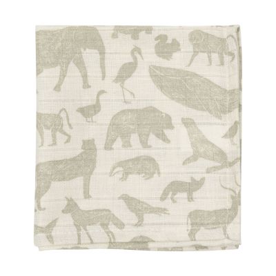 Jollein Monddoek Hydrofiel Animals Olive Green 31 x 31 cm 3-Pack