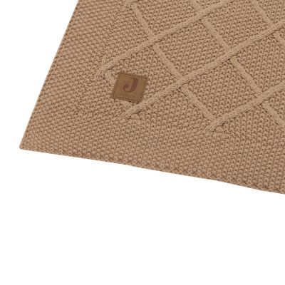 Jollein Check Knit Wiegdeken - 75 x 100 cm - Biscuit