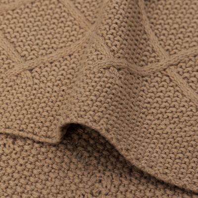 Jollein Check Knit Wiegdeken - 75 x 100 cm - Biscuit