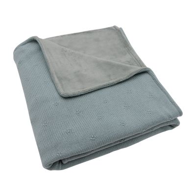 Jollein Cosy Knit Ledikantdeken - 100 x 150 cm - Sea Green / Velvet